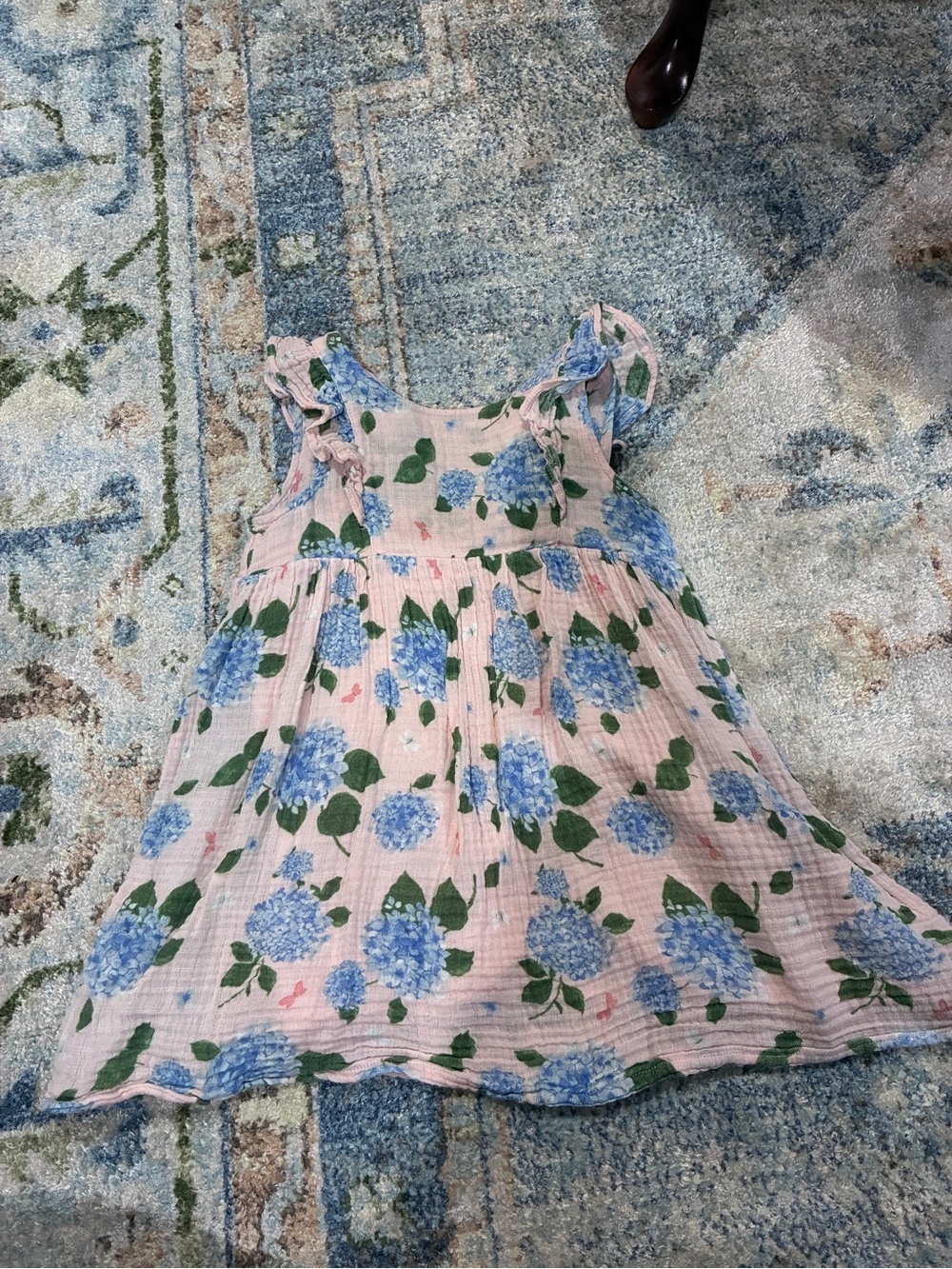 Angel Dear Pink and Blue Floral Hydrangea Dress